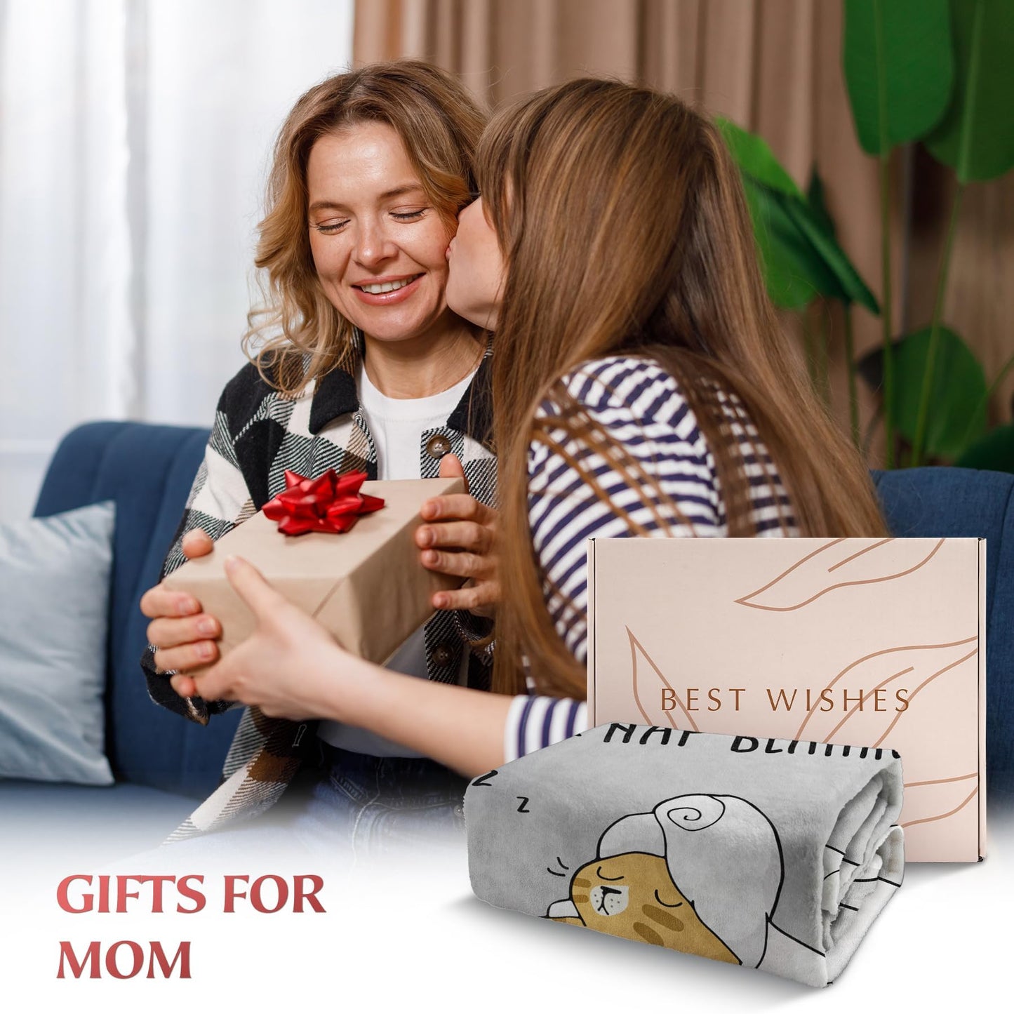 SteadStyle Gifts for Mom from Daughter or Son, Mom Birthday Gifts Blanket, Mother Presents for Christmas, Valentine's Day, Mothers Day, Fluffy Blanket for Mommy, 60'' x 50'' (Grey)