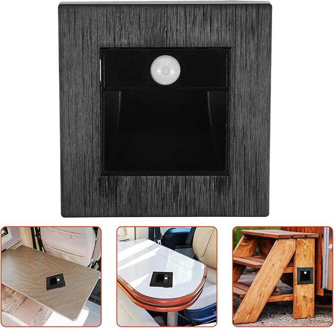 OUNONA Motion Sensor Led Recessed Step Light Durable Indoor Outdoor Lighting for Stairs Hallways Aisles and Decks Automatic Activation for Enhanced Safety and Convenience