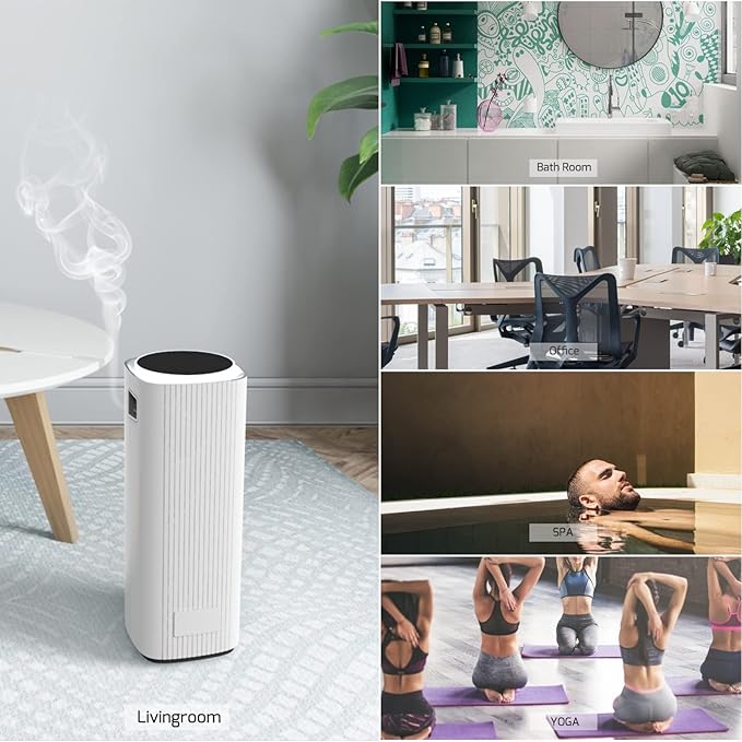 JCLOUD Smart Air Machine with Led for Home, Professional Waterless Diffuser for Essential Oils with Cold Air Technology Covers Up to 4500 Sq. Ft, 800ML Home Luxury Scents & Hotel Scents for Large Room