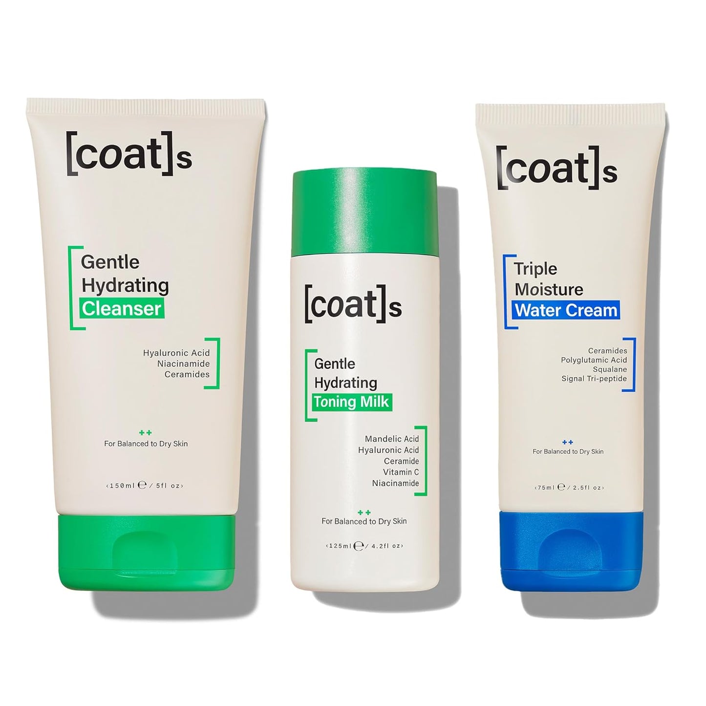 Coats Skinsentials Bundle â Cleanser 5 oz, Toner 4.2 oz & Moisturizer 2.5 oz â 3-Step Regimen Prevents Breakouts and Protects Skin Barrier with Ceramides, For Women and Men