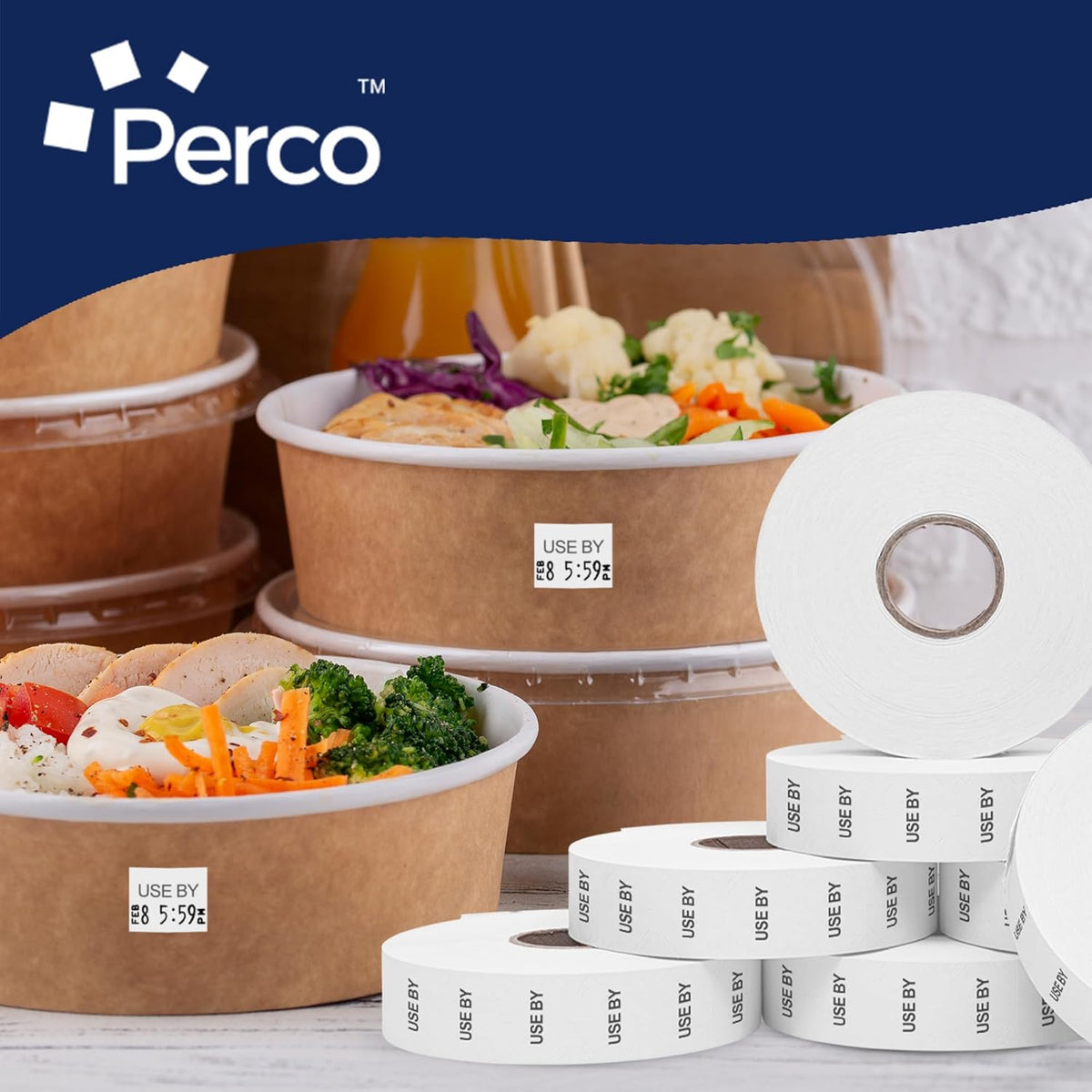 Perco USE by Labels for Monarch 1136 Price Gun – Case of 8 Sleeves, 112,000 Marking Labels Value Pack