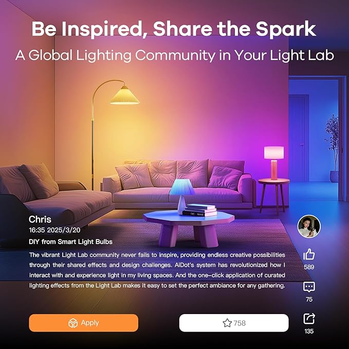 OREiN Matter Smart Light Bulb, BR30 Smart Light Bulbs 650LM 60W, Recessed Color Changing Bulbs RGBTW, Smart Flood Light Bulb Compatible with Alexa, Apple Home, Google Home, SmartThings, 4Pack