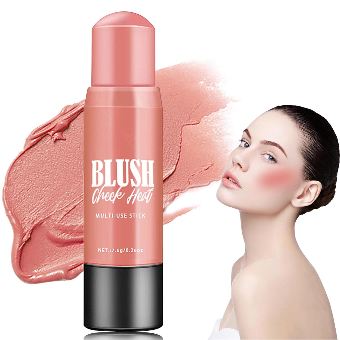 Cream Blush Stick Makeup,Blush Stick for All Skin Tones,Easy to Color,Soft Long Lasting Lightweight Blush Face Makeup Stick,Waterproof Multi Stick for Cheeks & Lip & Eyesï¼#101ï¼