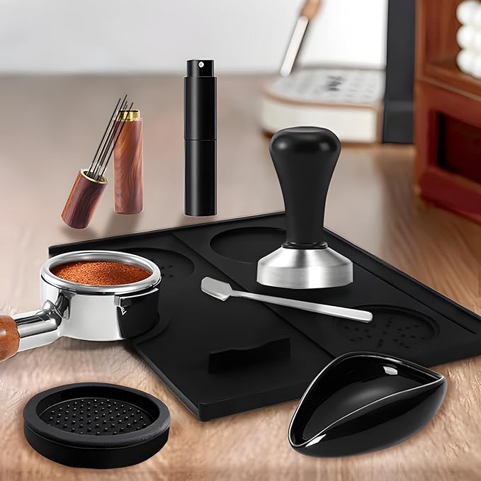 BADAO 6pcs Espresso Accessories Bulk,Stainless Steel Espresso Machine Accessories Coffee Tamper Set Barista Kit Espresso Tamper Tool for Kitchen,Coffee Store