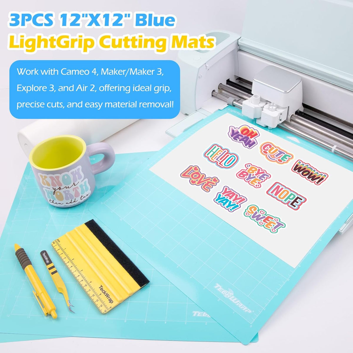 TECKWRAP Printable Vinyl Sticker Paper, (MatteGlossyTransparent) Inkjet Printable Sticker Vinyl, A4 30PCS Photo Paper for Craft, Stickers, Labels All-in-One Tools & Accessories Bundle Kit