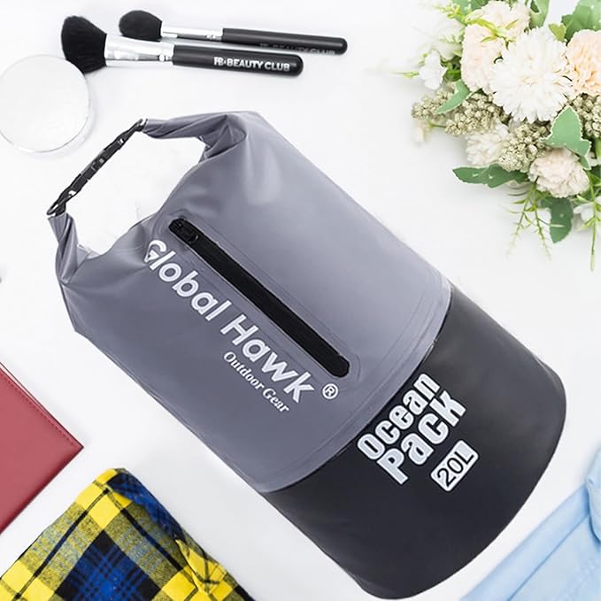 Waterproof Dry Bags: 10L, 20L Sizes - Ideal for Kayaking, Fishing, Rafting, and More! Adjustable Strap for Ultimate Convenience. Stay Dry While Adventuring (Blue, 10L)