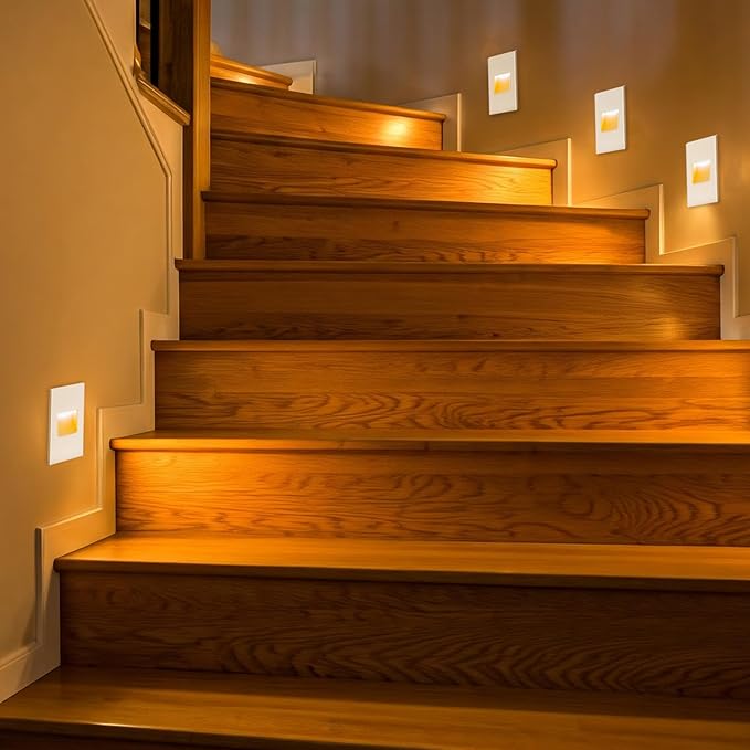 FTL Outdoor Step Lights LED Stair Lights Indoor, 3CCT 12V Low Voltage Light for Stairs 3000K/4000K/5000K Color Changing 3.5W 150LM, Aluminum Vertical Deck Stair Light White, 6-Pack