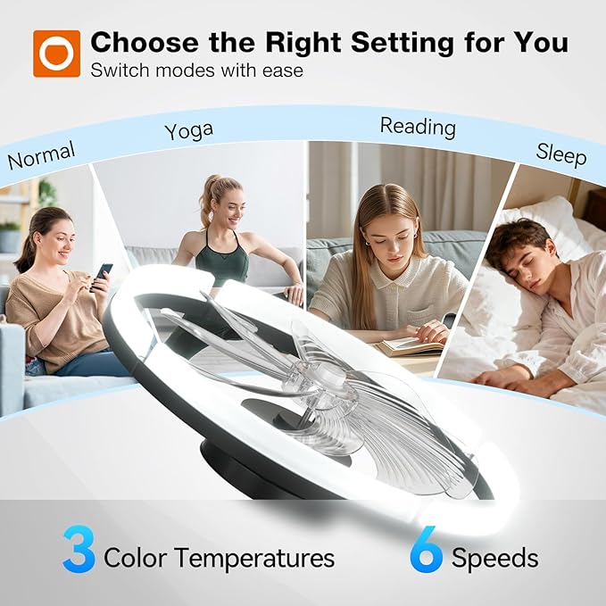 addlon Ceiling Fans with Lights and Remote, 20 Inch Low Profile Ceiling Fans, 3000-6000K Dimmable Modern Flush Mount LED Fan Light, Fandelier Ceiling Fan for Bedroom, Kitchen, Living Room