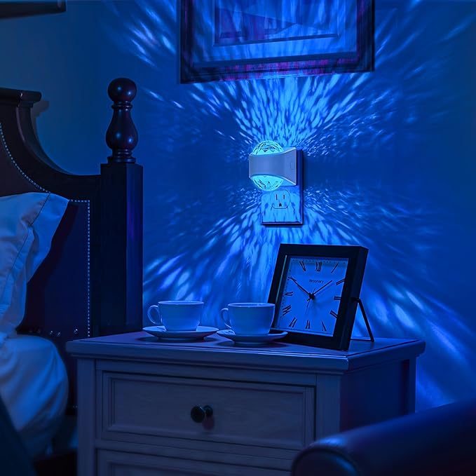 Night Lights Plug into Wall, Star Projector for Bedroom, Night Light Projector for Kids, 9-Color RGB Galaxy Nightlight with Dusk to Dawn Sensor for Bathroom, Home Gaming Room Decor Gifts,2 Pack