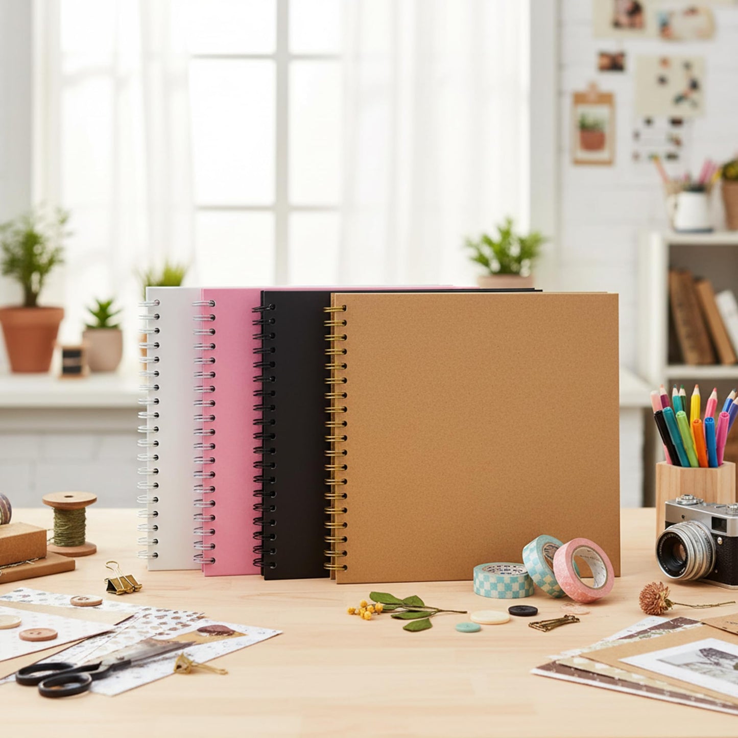 DIY Scrapbook Album 10x10 Inch 40 Pages (20 Sheets) โ Hardcover Kraft Paper Photo Book, Blank Memory Scrap Book for DIY Crafts, Wedding, Anniversary, Black