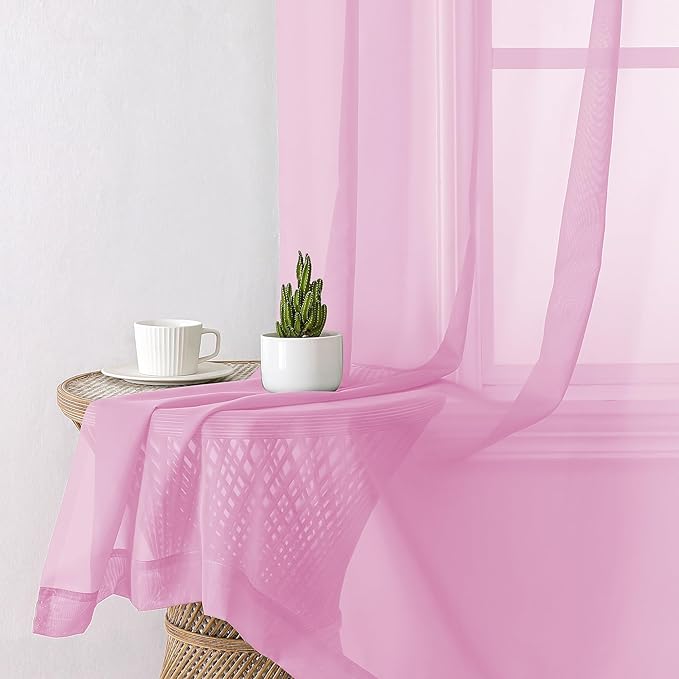 Aiyufeng Sheer Pink Curtains 72inches Long