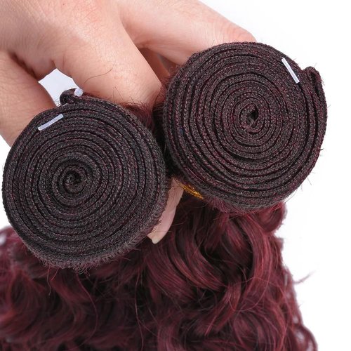 Condescension Bundles Human Hair 16 18 20" inch Burgundy 99J Deep Wave Human Hair Bundles Wine Red Burgundy Unprocessed Quick Weave for Black Women
