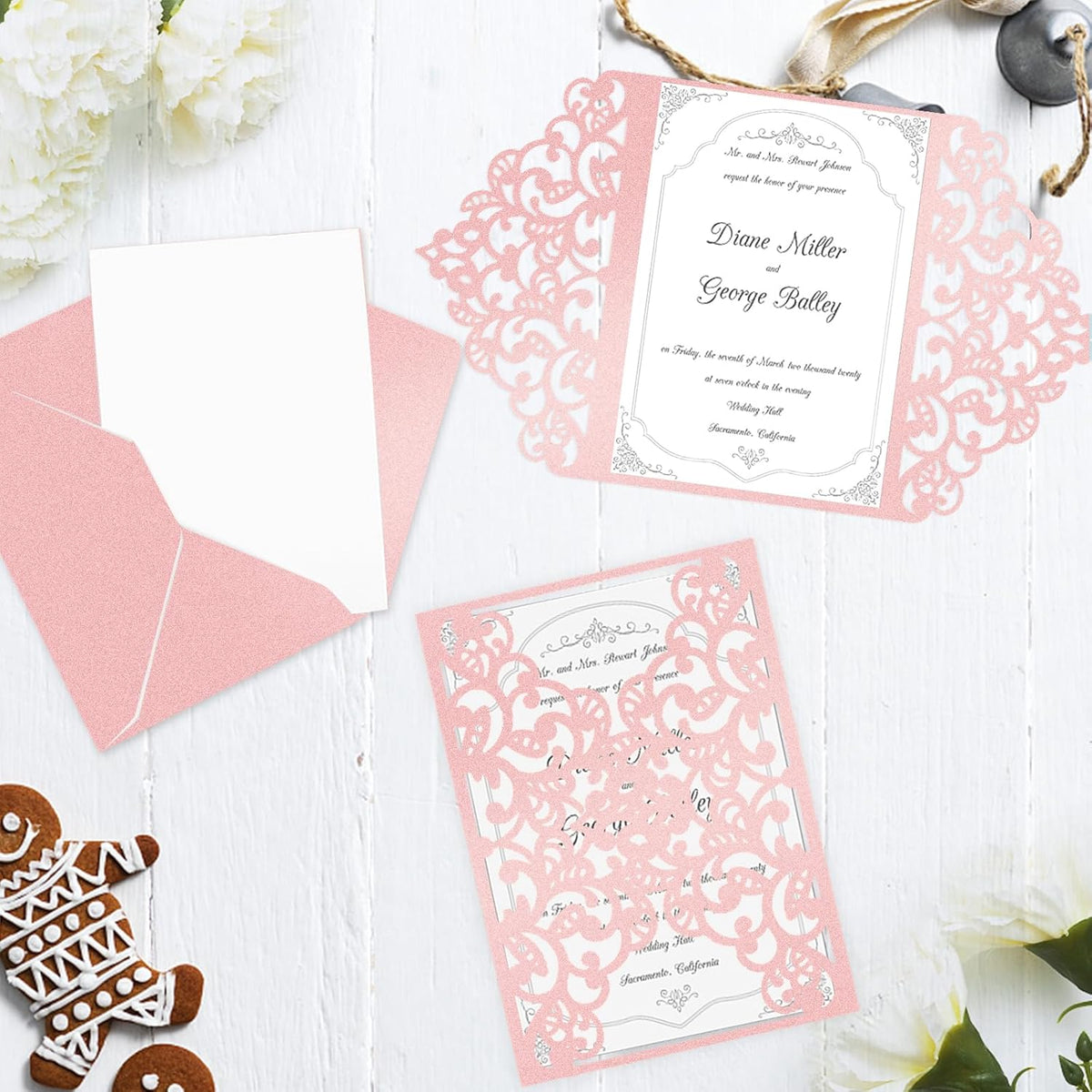 100 Sheets Pink Shimmer Cardstock 8.5 x 11 Iridescent Paper, Goefun 80lb Card Stock Printer Paper for Invitations, Valentines Day, Crafts, DIY Cards