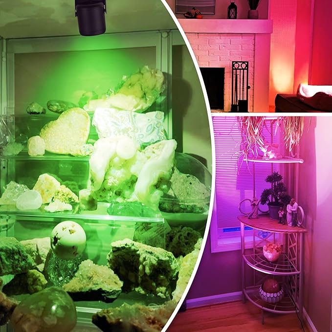 RGBW Christmas Spot Lights Indoor 6W Up Lights Indoor with Remote Control 16 Color Changing Uplighting Indoor 120V LED Spotlight Indoor Dimmable Uplights Indoor for Parties Plant Decor, 2 Pack