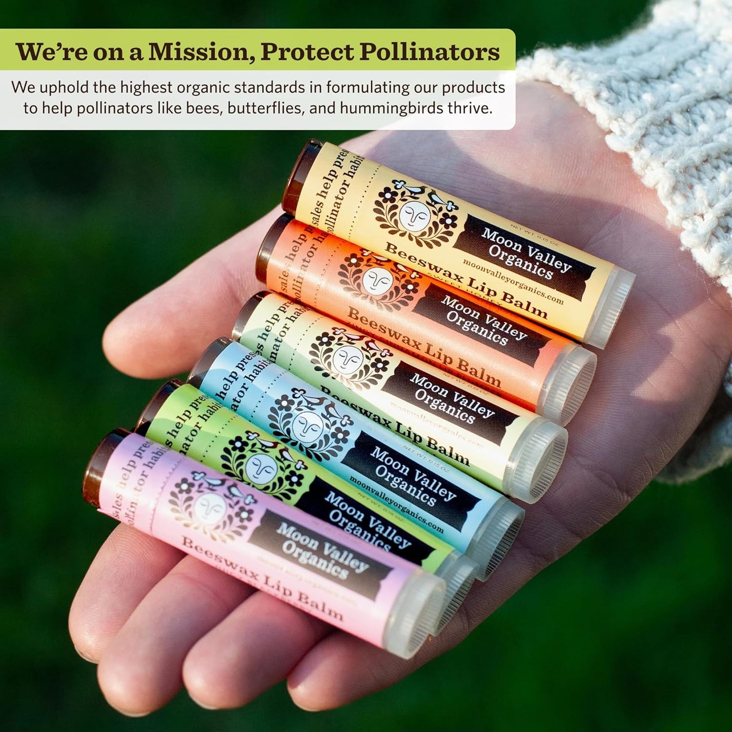 Moon Valley Organics Beeswax Lip Balm for Moisturizing Lips and Cuticles (TROPICAL COCONUT LIME, 6-Pack)