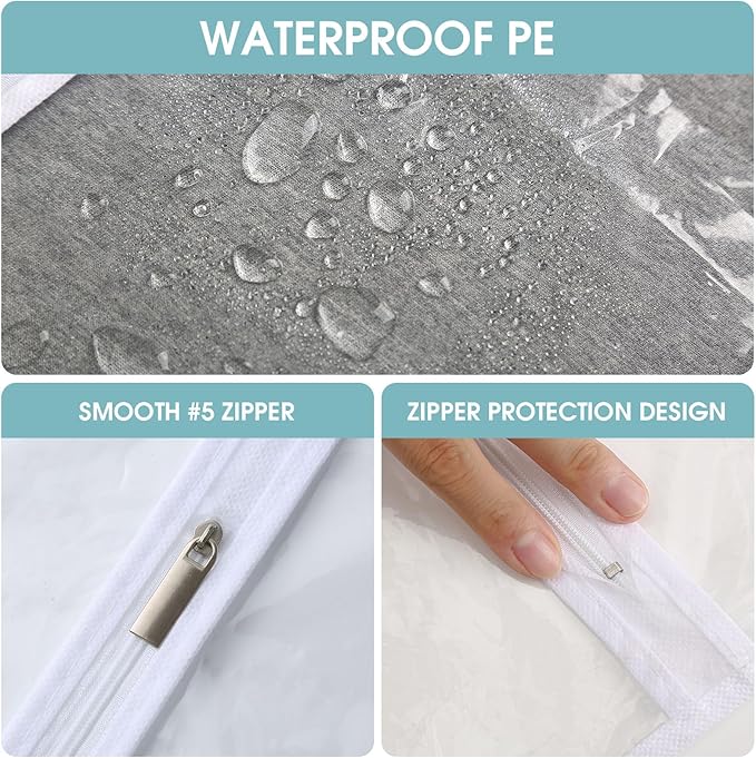 All Clear Garment Bags for Hanging Clothes, 40" Suit Bags for Closet Storage, Plastic Dustproof Suit Cover Bags, Clothes Protectors Bag with zipper for Coats, Jackets, Shirts(10 Packs)
