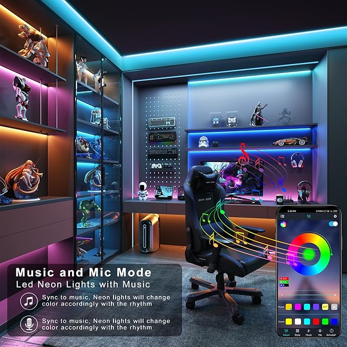 Led Lights for Bedroom 150FT Music Sync Color Changing Led Strip Lights with Remote and App Control, RGB Led Lights for Room, Christmas Decor (2 * 75FT)