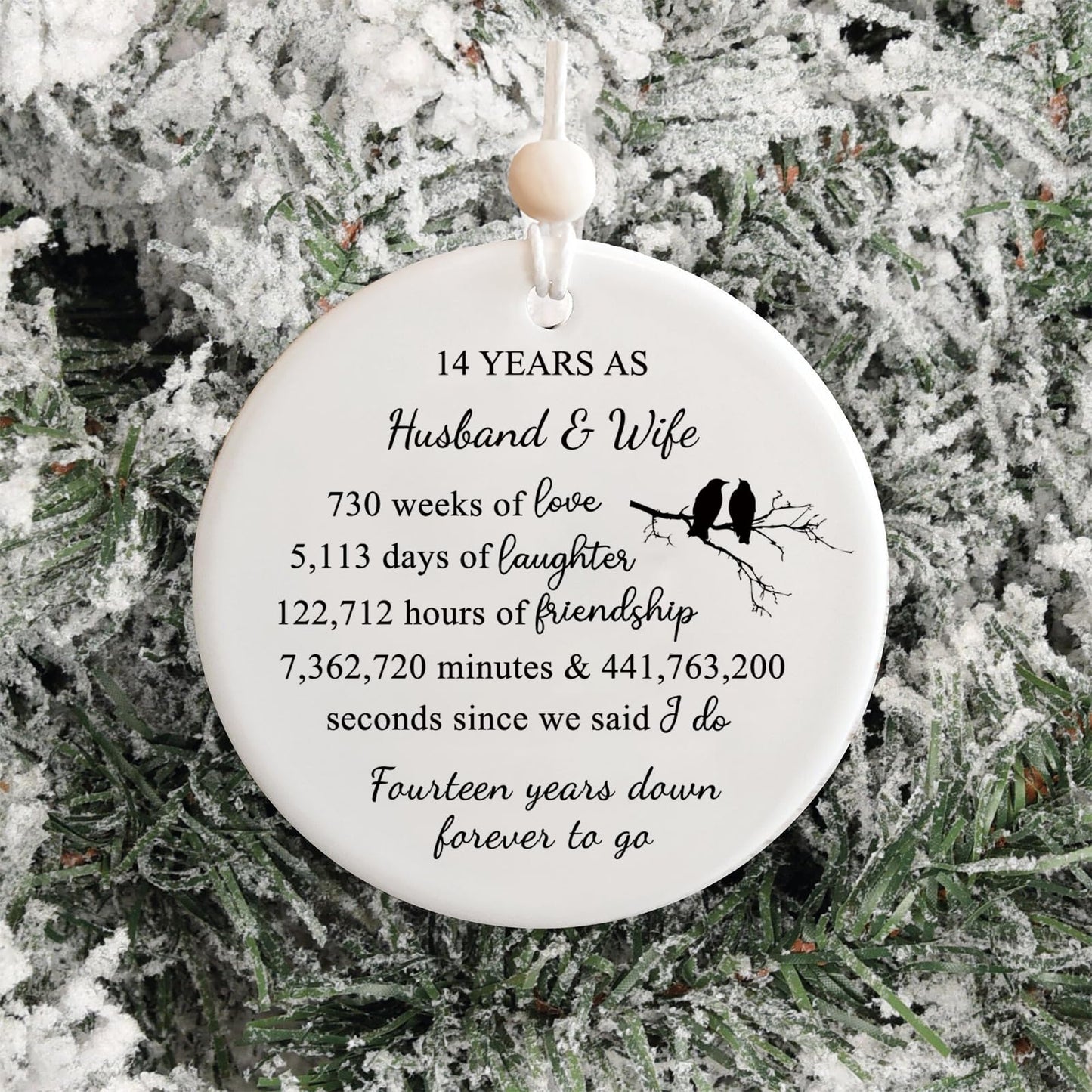14 Years for Couple,14th Wedding for Wife or Husband,Ivory Anniversary Marriage Presents for Her or Him
