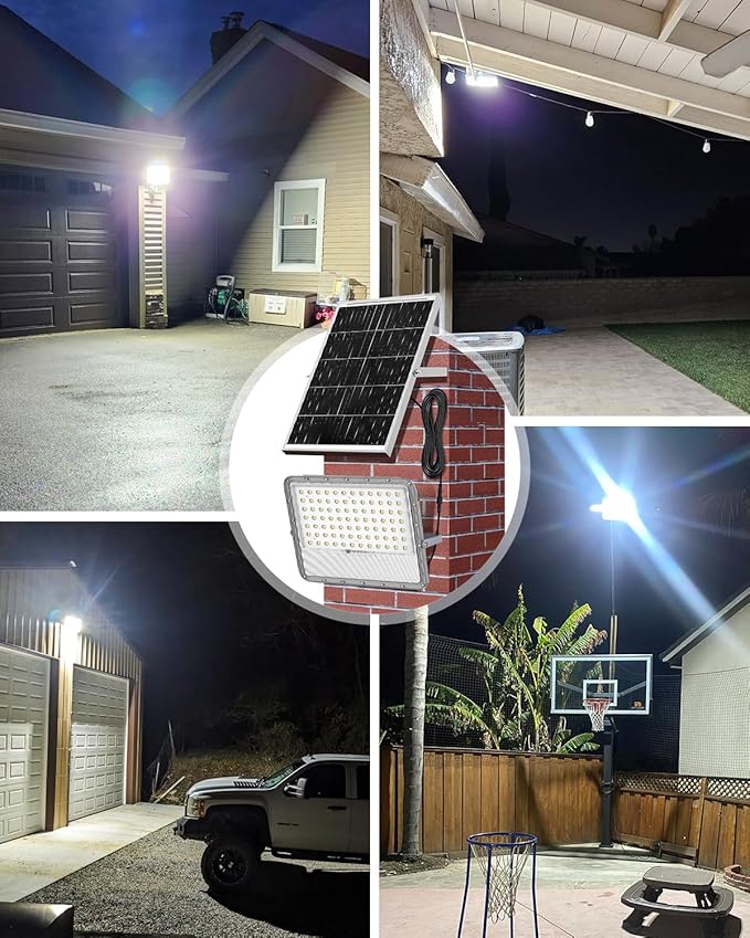 Solar Flood Lights Outdoor Dusk to Dawn:Heavy Duty Security Patio Light Waterproof with Remote Control, 10000 Lumen LED Automatic Wall Lamp for Outside Landscape, Pathway, Yard, Barn, House (20000MAH)