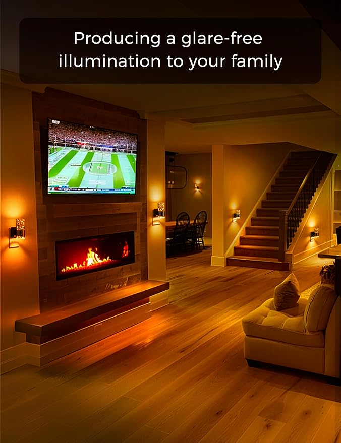 L LOHAS LED Night Light,Dimmable Night Lights Plug into Wall, 2 Pack Acrylic Nightlights with 0-100 LM Adjustable Brightness, Amber Plug in Night Light with Dusk to Dawn Sensor, for Bathroom Hallway