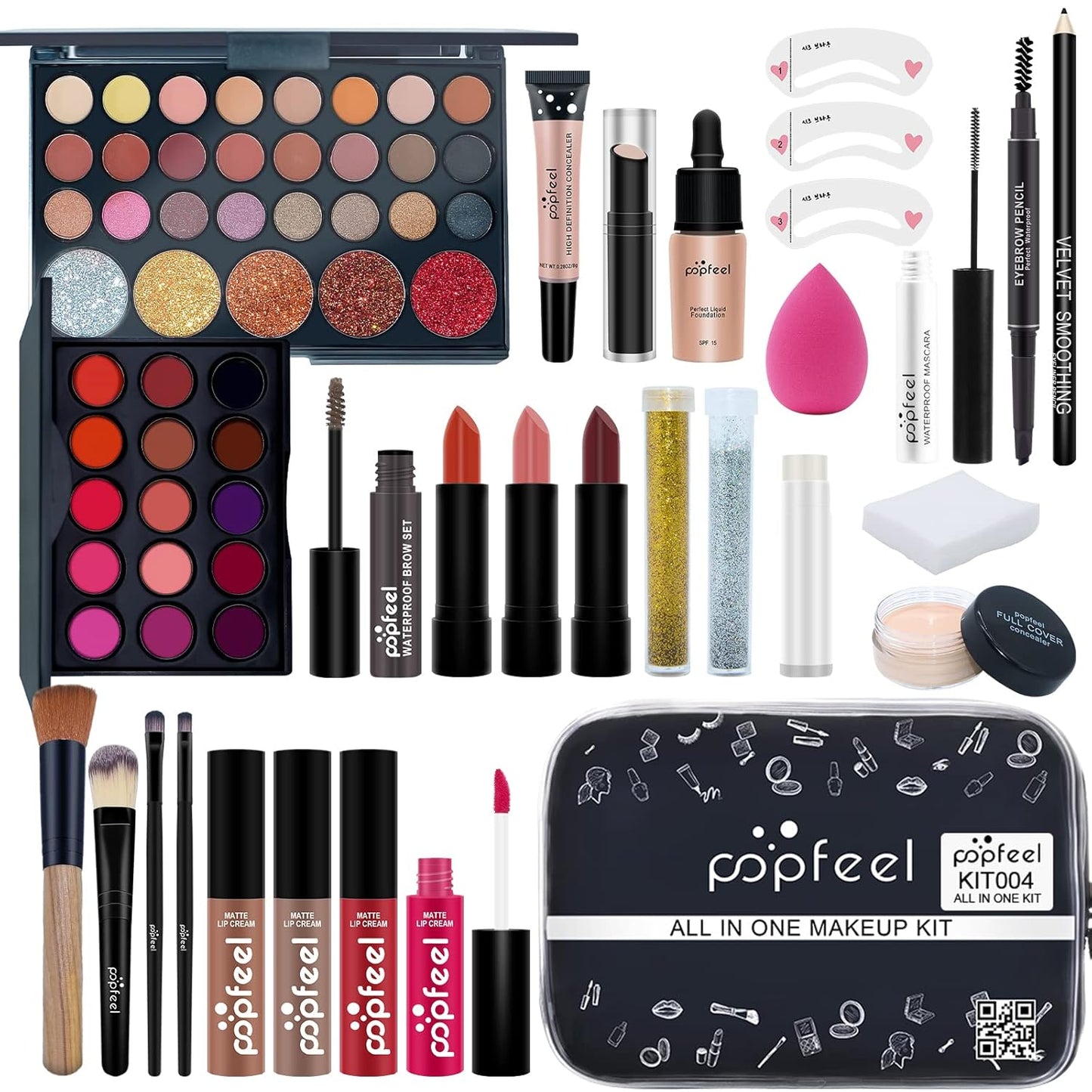 PHOEBE Makeup Set for Women Multi-Purpose Full Kit All-in-one Makeup Kit Include Eyeshadow Palette, Lip Gloss Set, Makeup Brush Set, Lipstick, Blush, Concealer, Mascara, Eyebrow Pencil â¦