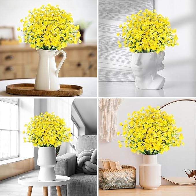 AGIRL 24 Bundles Artificial Flowers for Outdoor,UV Resistant No Fade Fake Plastic Flowers Faux Plants for Hanging Planters Decoration Indoor Outside Garden Porch Window Box Home Wedding Farmhouse