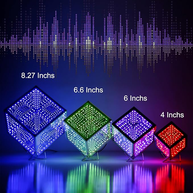 Infinity Hyper Cube LED Table Lamp, Color-Changing Music-Sync APP-Controlled Ambient Light for Gaming, Party, Home (10 Inches)