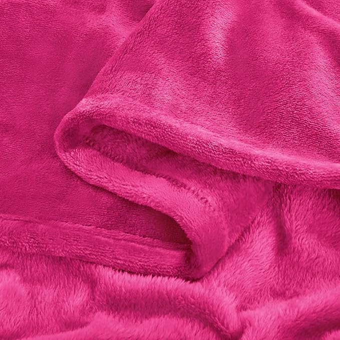 BEDELITE Fleece Blanket Twin Size Hot Pink Throw Blankets for Couch & Bed, 300GSM Luxury Plush Cozy Fuzzy Blanket 60x80 inches, Super Soft Warm Lightweight Throw Blanket for Travel Camping