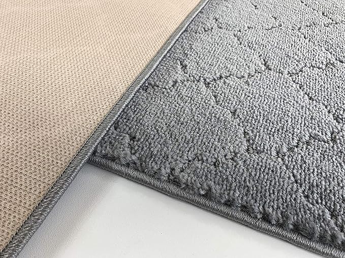 Custom Size Modern Runner Rug Carpet for Hallway Entryway Foyer Kitchen, Slip Resistant Latex Rubber Backed 31 inch Wide X Customized Length, Clouds Grey, 31 inch X 17 feet