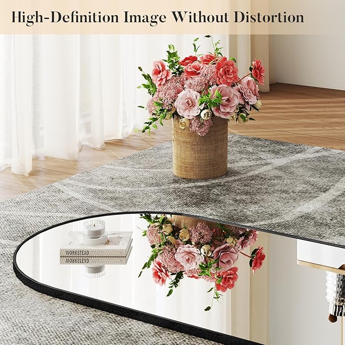 DUMOS Arched Wall-Mounted Full Length Mirror 20"x63" for Bedroom, Full Body Floor Mirror with Stand, Hanging or Leaning for Wall, Black
