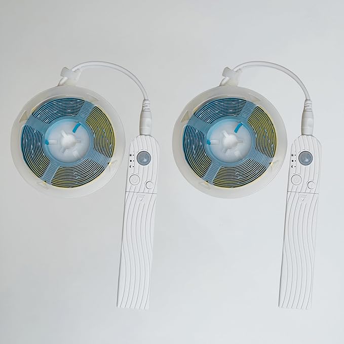 5V Motion Sensor COB LED Strip Lights 2P,Time-Delay and Brightness Adjustable,Two Power Supply Options: Batteries(Not Included) or USB,6.56FT/2M,Cool White 6500K,320LED/M,for Kitchen Cabinet