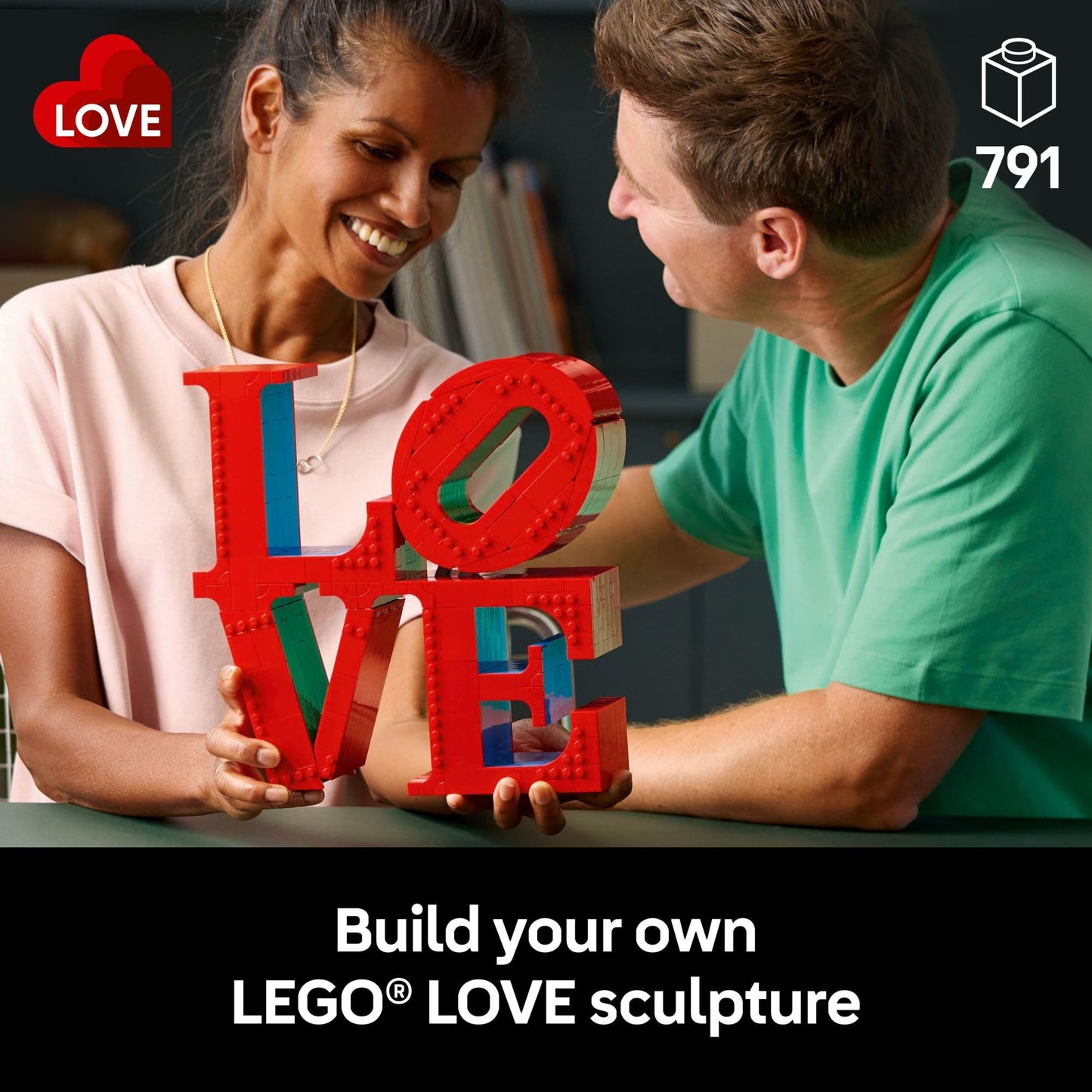 LEGO Art Love Collectible Building Set - DIY Kit for Adults, Ages 18+ - Gift for Birthdays - Home Decor to Display on Table - 31214