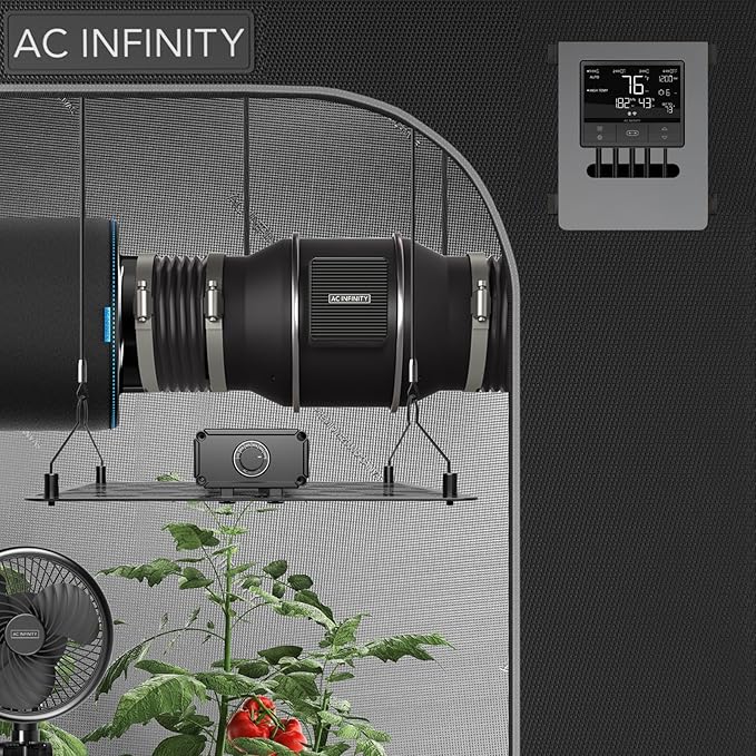 AC Infinity CLOUDLINE PRO T10, Quiet 10” Inline Duct Fan with Temperature Humidity VPD Controller, WiFi Integrated App Control - Ventilation Exhaust Fan for Heating Cooling, Grow Tents, Hydroponics