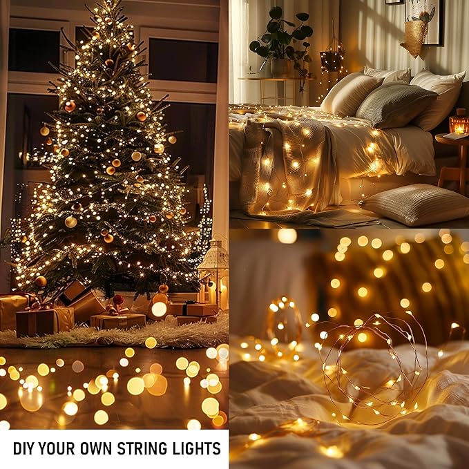 Dazzle Bright Fairy Lights, 66 FT 200 LED USB Power Photo String Lights with Remote, 8 Modes Waterproof Dorm Lights for Home Indoor Party Tree Yard Christmas Decorations (Warm White)