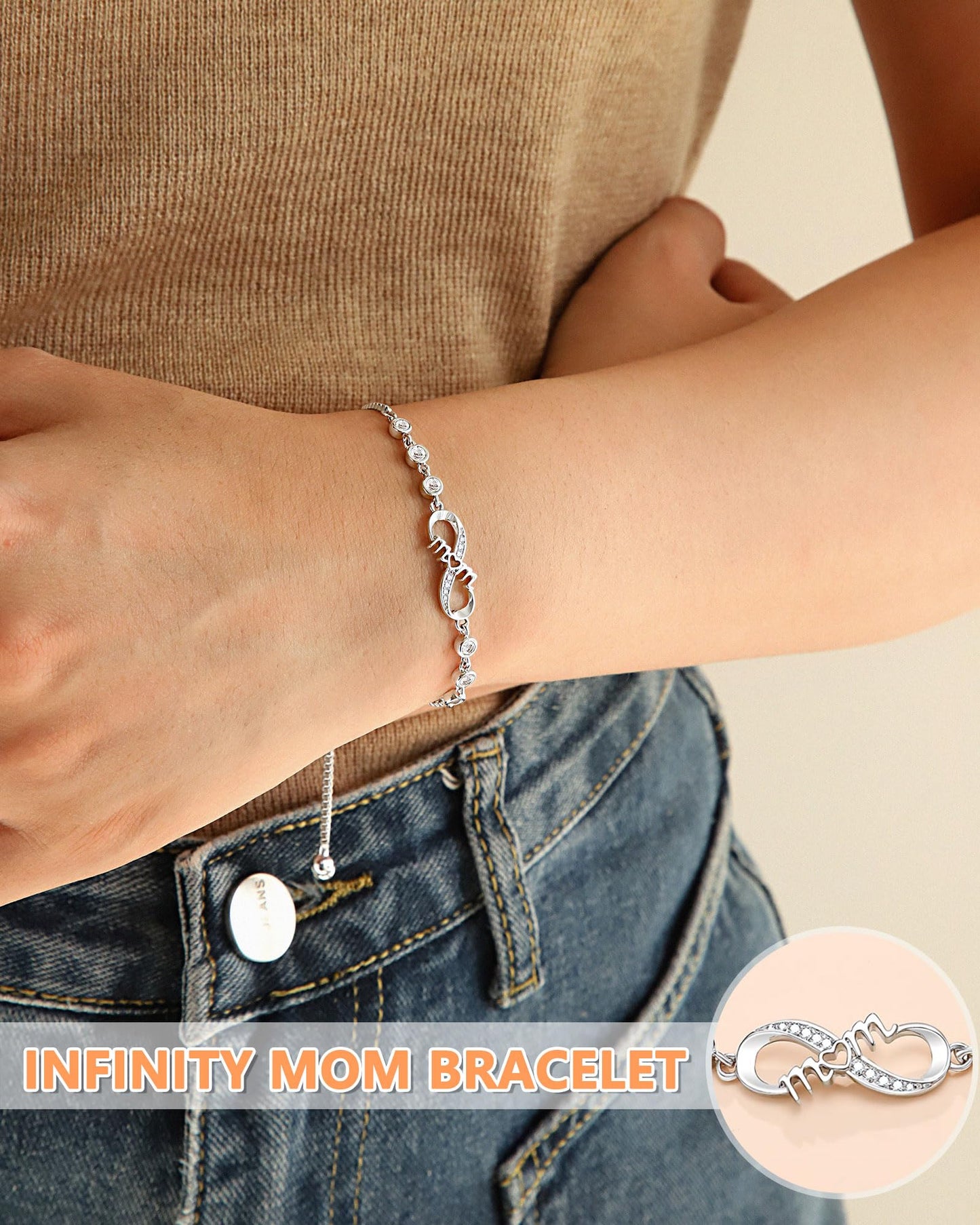 UNGENT THEM Mom Birthday Gifts from Daughter Son Happy Birthday Unique Cool Mother Bday Presents Ideas Bracelets for Women