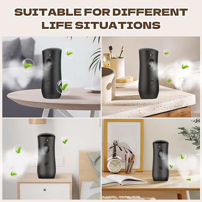 6 PACK Automatic Air Freshener Spray Dispenser Free Standing Wall Mounted for Homes, Bedrooms, Bathrooms, Offices, Hotels