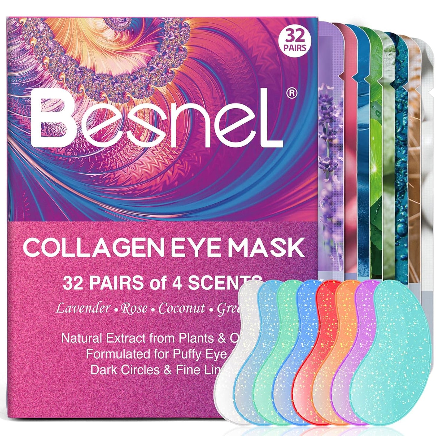 Eye Gels Pads 32 Pairsï¼Under Eye Patches Helps Reduce Puffy Eyesï¼Wrinkles and Dark Circlesï¼Eye Mask with Collagen Proteinï¼Pearl Extract and Hyaluronic Acidï¼Beauty & Personal Care