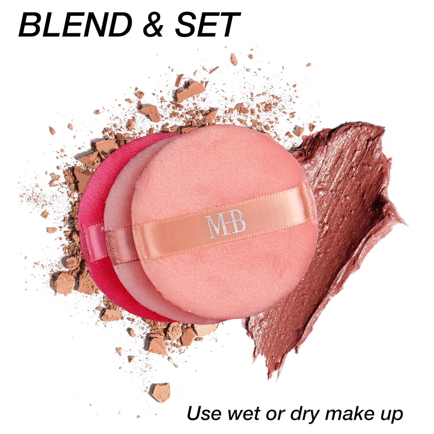 8pc Beauty Buffs Set - Round Beauty Blenders Collection, Flawless Finish Makeup Sponges To Blend & Set - Cosmetic Beauty Puff Makeup Applicators Professional Beauty Tools + Accessories