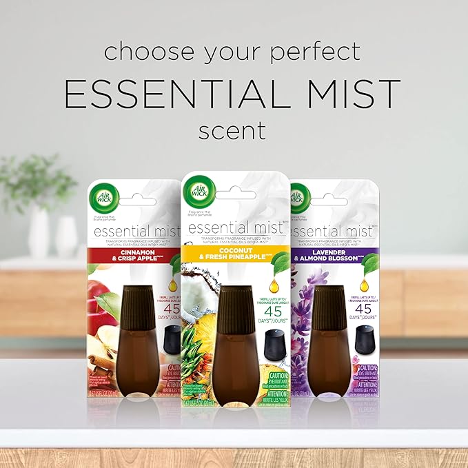 Air Wick Essential Mist Refill, 3ct, Happiness, Air Freshener, Essential Oils