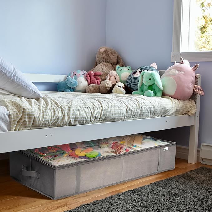 Closet Organizers and Storage - Maximize Space with Under Bed Storage Containers & Clothes Storage - Ideal Closet Organizer, Toy Storage Organizer & Underbed Storage (Grey, 4 Pack)