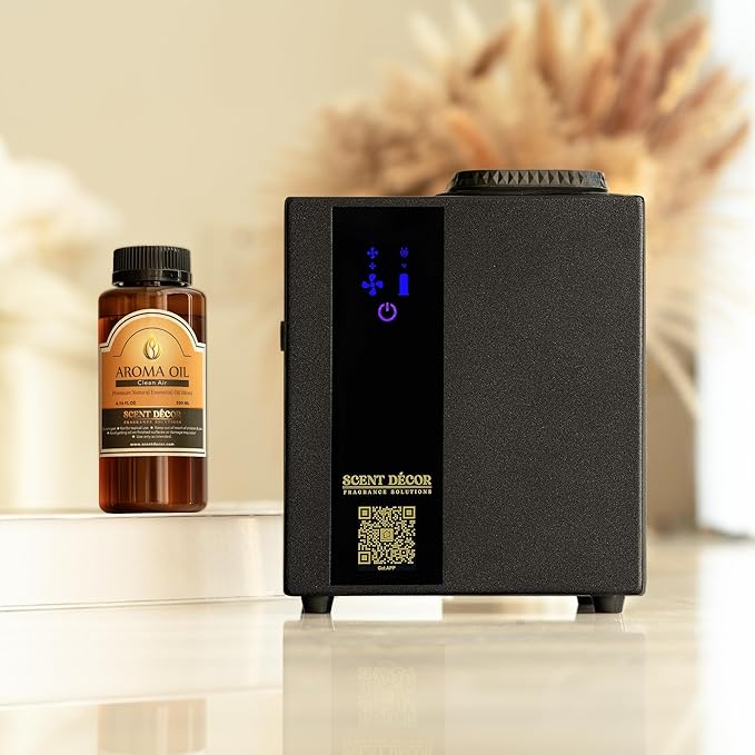 Smart Electric Scent Diffuser, Automatic Air Freshener Spray Dispenser, App Programmable HVAC Waterless Aroma Essential Oil Diffuser for Home, Bathroom, Office, Gym, Spa β up to 2000 sq. ft. Coverage