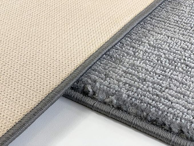 Custom Length Cut to Size Wide Width Carpet Runner Rug for Hallways, Skid Resistant Latex Rubber Backed, 31 inch Wide X Customized Length, Stripe Grey, 31 inch X 30 feet