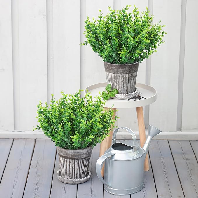 AGIRL 24 Bundles Fake Plants Greenery Stems,Artificial Plants for Outdoor,No Fade Faux Plastic Plants for Hanging Indoor,St Patricks Day Decoration Garden Porch Window Box Home Wedding Farmhouse