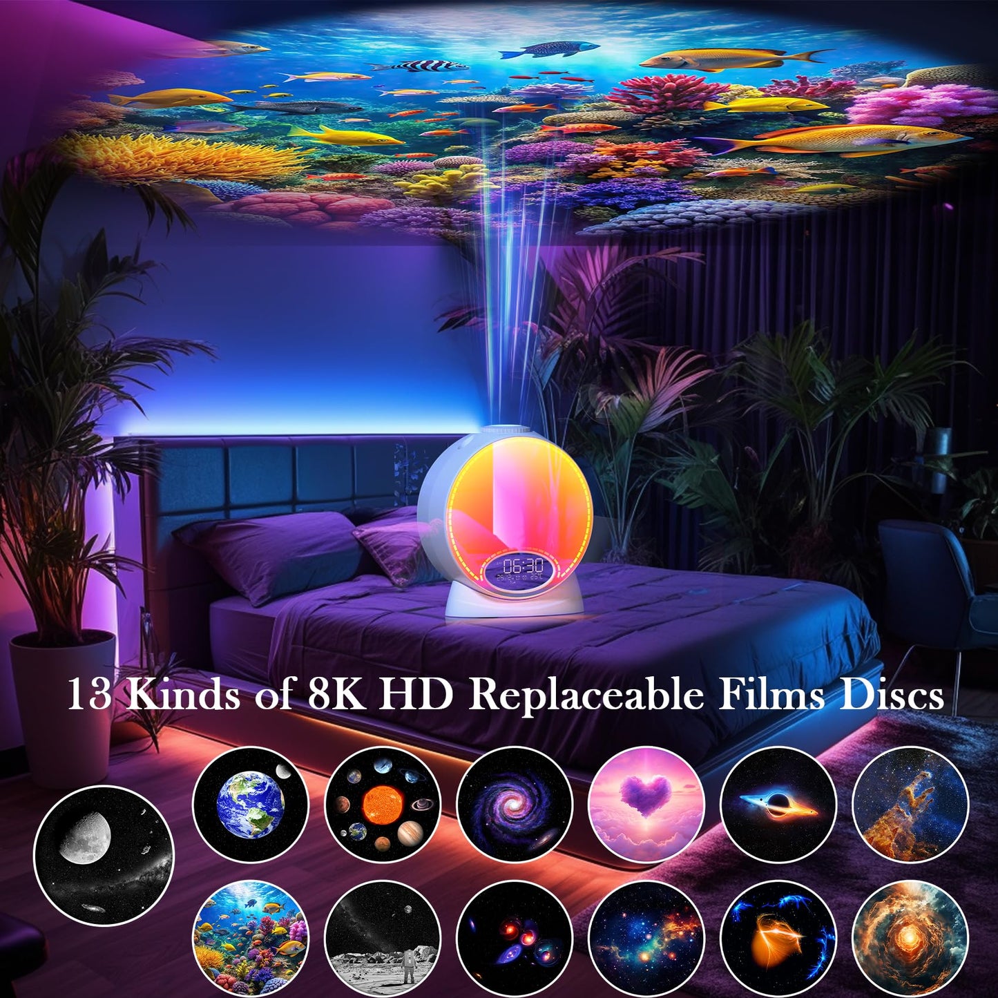 Star Projector,13 in 1 HD Planetarium Galaxy Projector for Bedroom,LED Space Galaxy Lamp with Bluetooth Speaker & White Noise,Remote/Auto-Off Timer,Star Night Light for Adults Kids Gifts Home Decor