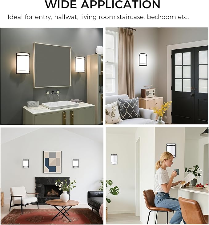 CLOUDY BAY LED 3 Color Indoor Wall Sconce, Wall Lighting,3000K/4000K/5000K Color Temperature Adjustable Wall Mount Light Fixture, 15W 120V Dimmable CRI 90+ LED Wall Light,Oil Rubbed Bronze
