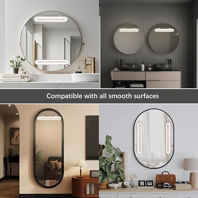 15" Vanity Lights for Mirror, Rechargeable Battery Operated Mirror Lights with Remote Control, 3 Temp&Adjustable Brightness Makeup Light, Cordless Lighting for Vanity Desk (Pink-2Pack)