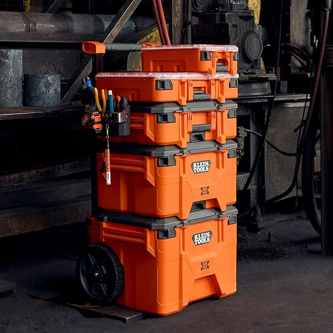 Klein Tools 54300MBX MODbox Small Tool Box, Heavy Duty Organizer with Removable Tray, Water and Debris Resistant, Stackable Module