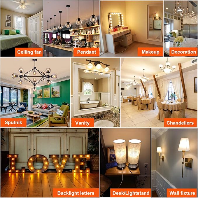 LiteHistory Dimmable E26 Edison Bulb G16.5 Light Bulb 6W Equal 60 watt Light Bulb AC120V Warm 2700K E26 led Bulb for Pendant,Chandeliers,Vanity,Wall sconces Edison Light Bulbs 60 Watt 600lm 6Pack