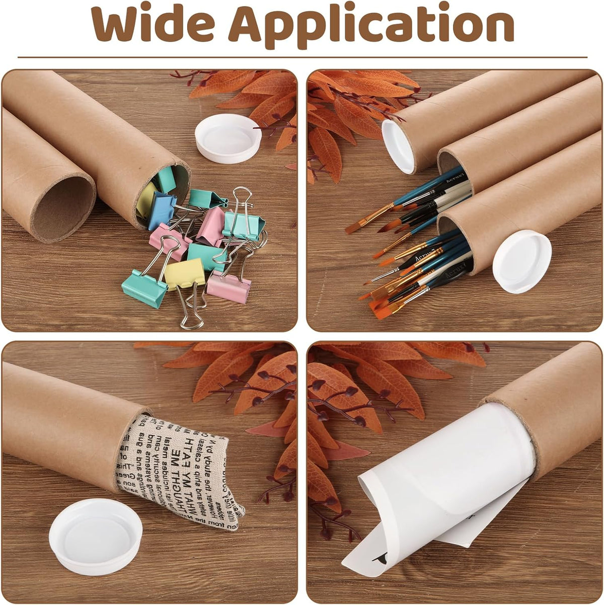 12PCS 2x16-Inch Mailing Tubes with Caps, Cardboard Shipping Tubes,Kraft Paper Tube Mailers for Shipping, Packing, Art Prints, Maps, Blueprint