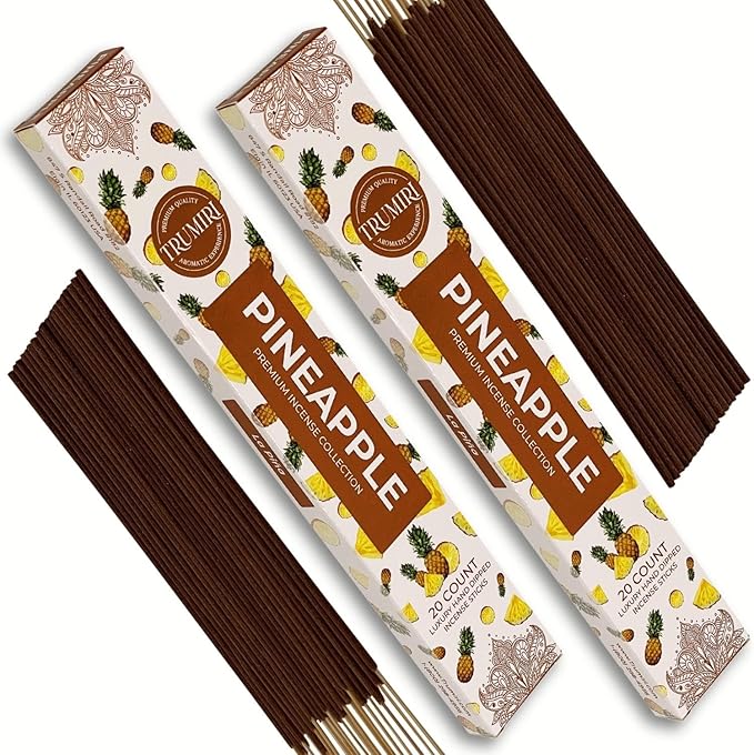 Pineapple Incense Sticks - Incienso de Piña - Total 40 Insence-Sticks - Dual Pack of 20 Insense - Inciensos - Inscents - Natural Non Toxic Ingredients - Incents - Incence - Inscense - Insents